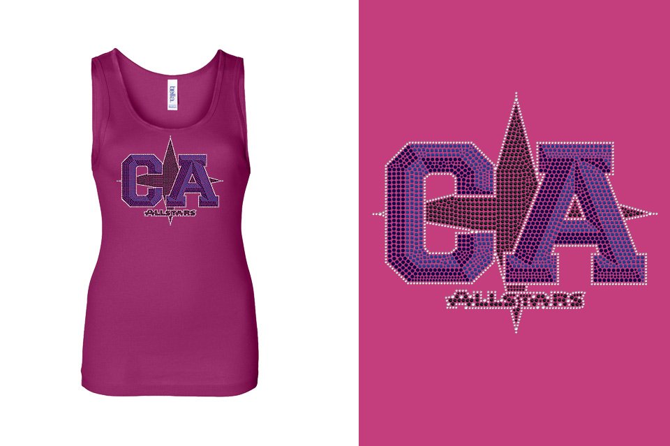 Rhinestones CA California ALL STARS Youth Tank