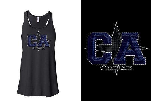 Rhinestones CA California ALL STARS Youth Flowy Racerback Tank