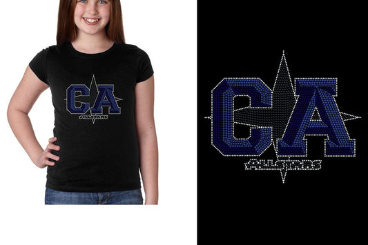Rhinestones CA California ALL STARS Youth Girls' Princess T-Shirt